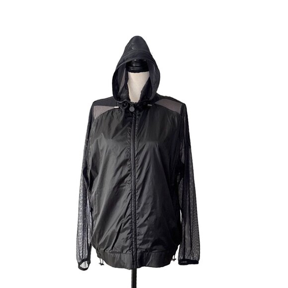 Chanel black mesh sleeves and hoodie light jacket size 40 - Picture 1 of 10